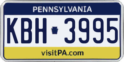 PA license plate KBH3995