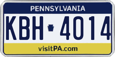 PA license plate KBH4014