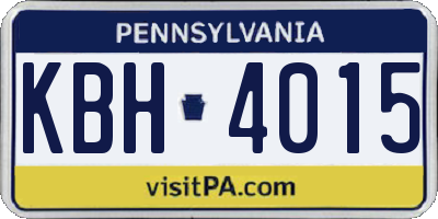 PA license plate KBH4015