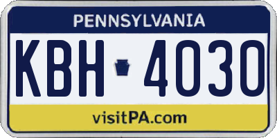 PA license plate KBH4030