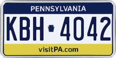 PA license plate KBH4042