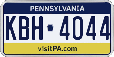 PA license plate KBH4044