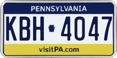 PA license plate KBH4047