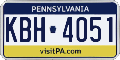 PA license plate KBH4051