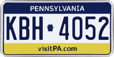 PA license plate KBH4052