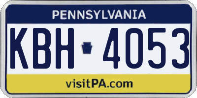 PA license plate KBH4053