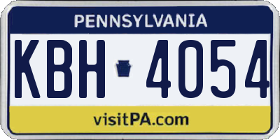 PA license plate KBH4054