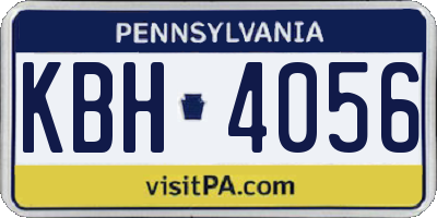 PA license plate KBH4056
