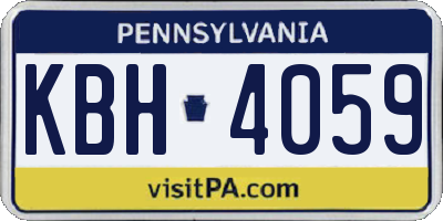 PA license plate KBH4059