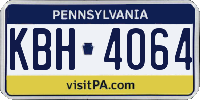 PA license plate KBH4064