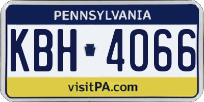 PA license plate KBH4066