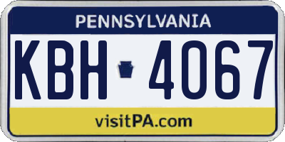 PA license plate KBH4067