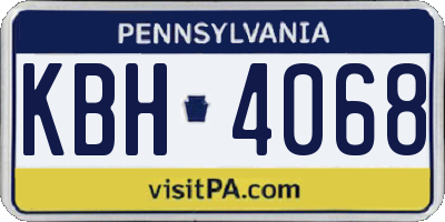PA license plate KBH4068