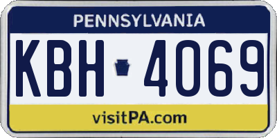 PA license plate KBH4069