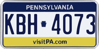 PA license plate KBH4073