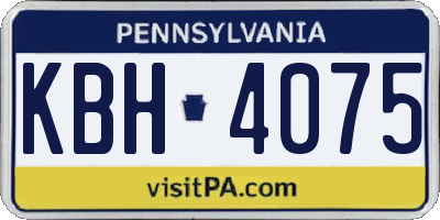 PA license plate KBH4075