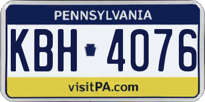 PA license plate KBH4076