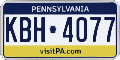 PA license plate KBH4077