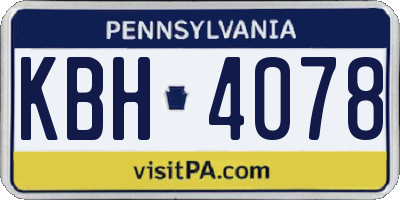 PA license plate KBH4078