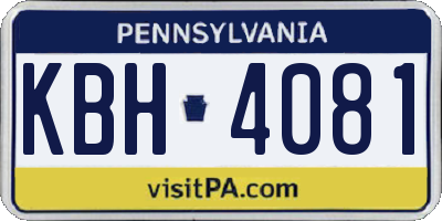 PA license plate KBH4081