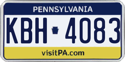 PA license plate KBH4083