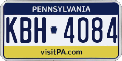 PA license plate KBH4084