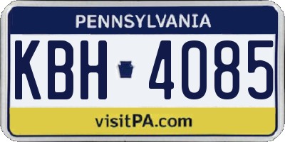 PA license plate KBH4085
