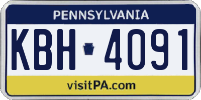 PA license plate KBH4091