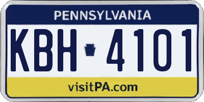 PA license plate KBH4101