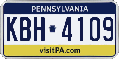 PA license plate KBH4109
