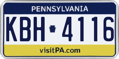 PA license plate KBH4116