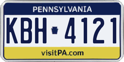 PA license plate KBH4121