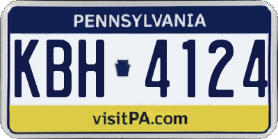 PA license plate KBH4124