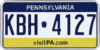 PA license plate KBH4127