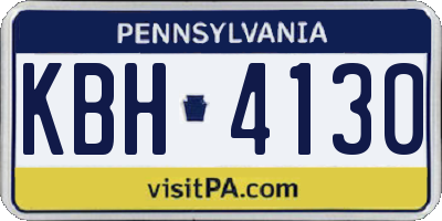 PA license plate KBH4130