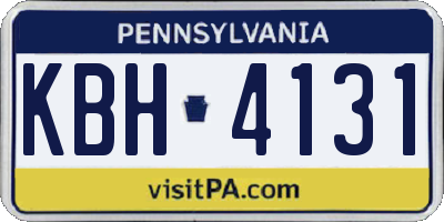 PA license plate KBH4131