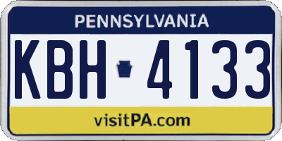 PA license plate KBH4133