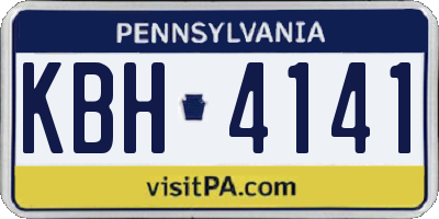 PA license plate KBH4141