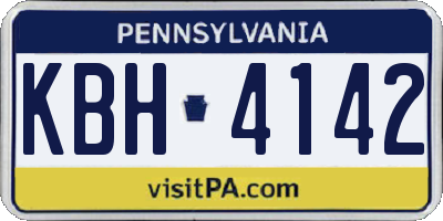 PA license plate KBH4142