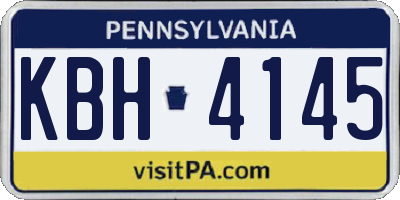 PA license plate KBH4145