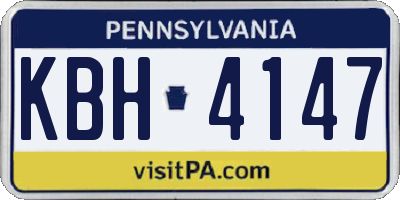 PA license plate KBH4147