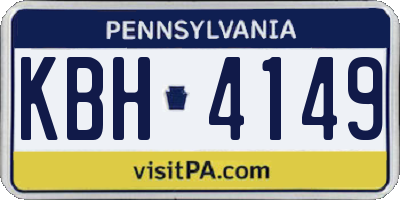 PA license plate KBH4149