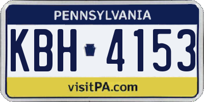 PA license plate KBH4153