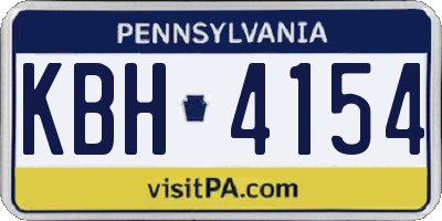 PA license plate KBH4154