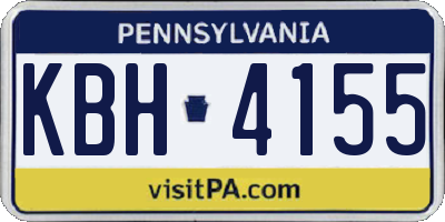 PA license plate KBH4155