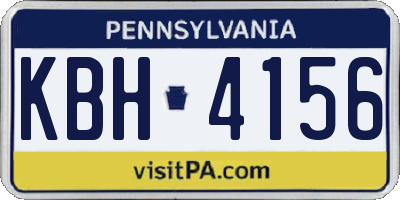 PA license plate KBH4156