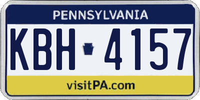 PA license plate KBH4157