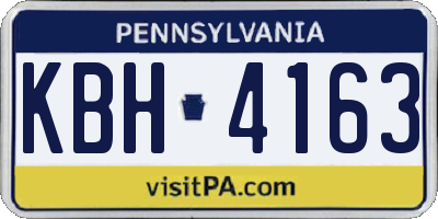 PA license plate KBH4163