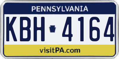 PA license plate KBH4164