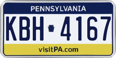 PA license plate KBH4167